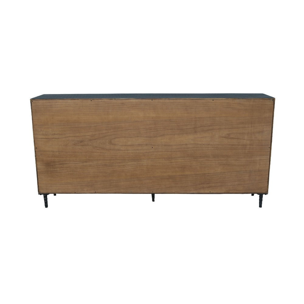 Cara Sideboard Buffet Cabinet | 4 Glass Pane Doors | 83’’ Espresso Brown BM338157