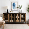 Cara Sideboard Buffet Cabinet | 4 Glass Pane Doors | 83" Espresso Brown