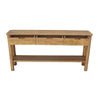 Mele Sofa Console Table | Lower Shelf and 3 Drawers | 62’’ Natural Brown BM338163