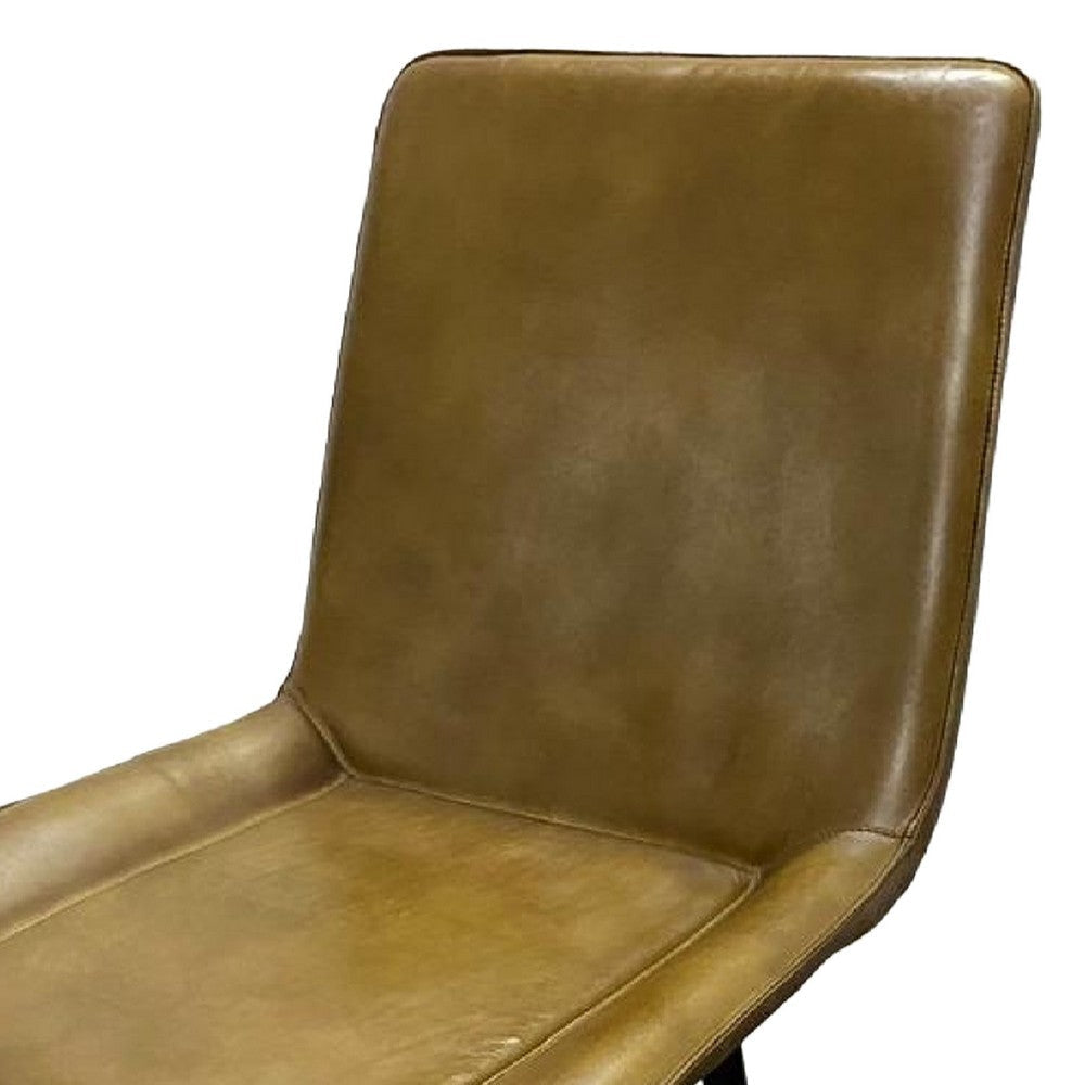 Isha Counter Stool Chair Set of 2 | Brown Faux Leather | Black Iron BM338164