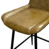 Isha Counter Stool Chair Set of 2 | Brown Faux Leather | Black Iron BM338164