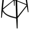 Isha Counter Stool Chair Set of 2 | Brown Faux Leather | Black Iron BM338164