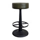 Gevy Counter Height Stool | Round Black Leather Seat with Iron Base