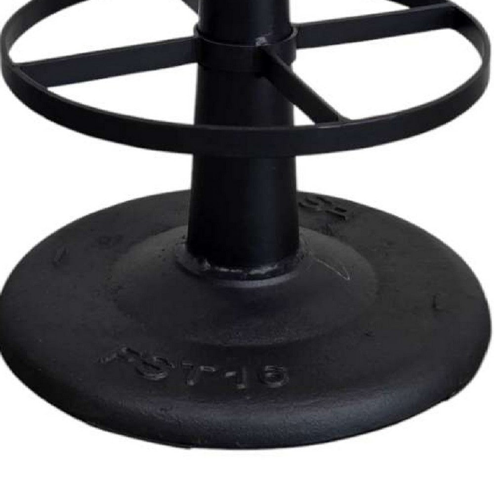 Gevy Counter Height Stool | Round Black Leather Seat with Iron Base BM338166