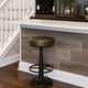 Gevy Counter Height Stool | Round Black Leather Seat with Iron Base