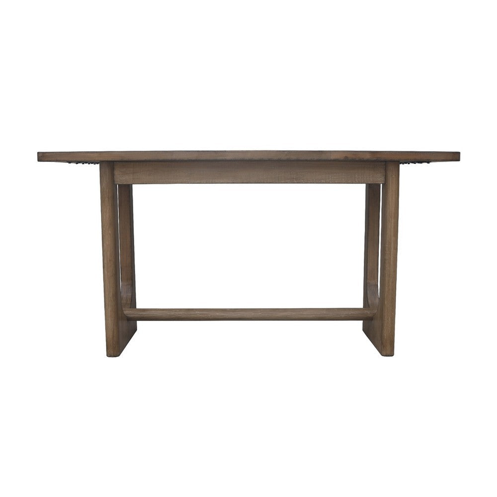 Homa Counter Table | Antique Natural Finish | Modern Arched Base 72’’ BM338170