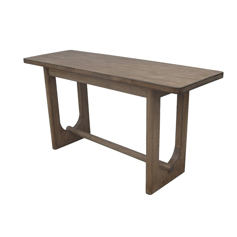 Homa Counter Table | Antique Natural Finish | Modern Arched Base 72’’ BM338170