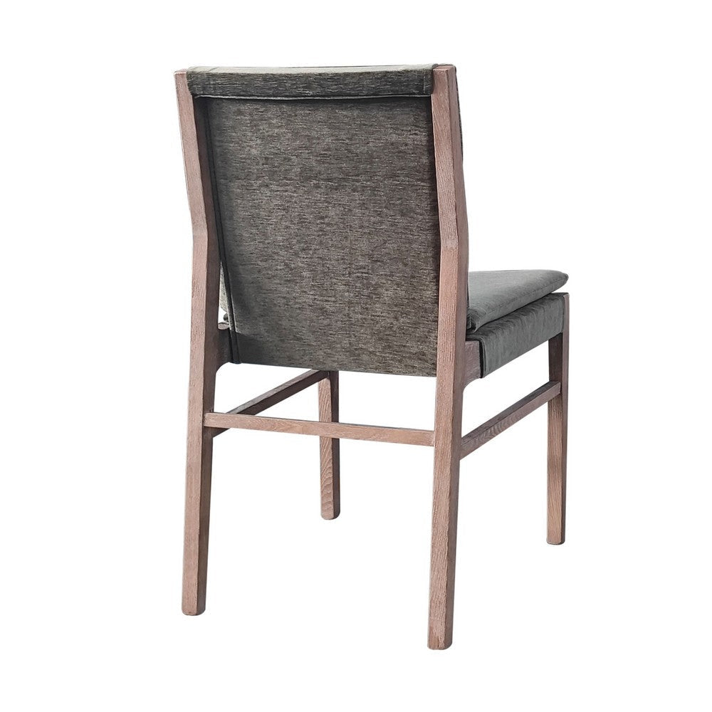 Lily Dining Chair Set of 2 | Gray Seat and Back | Espresso Brown Ash Wood BM338172