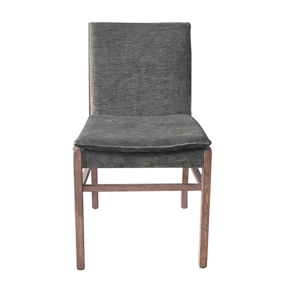 Lily Dining Chair Set of 2 | Gray Seat and Back | Espresso Brown Ash Wood