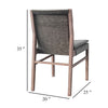 Lily Dining Chair Set of 2 | Gray Seat and Back | Espresso Brown Ash Wood BM338172