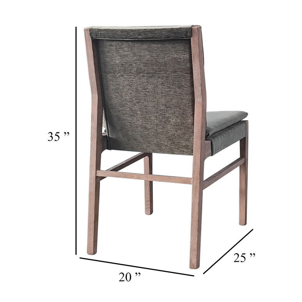Lily Dining Chair Set of 2 | Gray Seat and Back | Espresso Brown Ash Wood BM338172