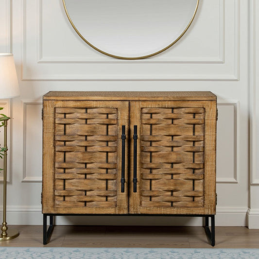 Osin Accent Buffet Cabinet | Woven Door Front | 41" Natural Brown