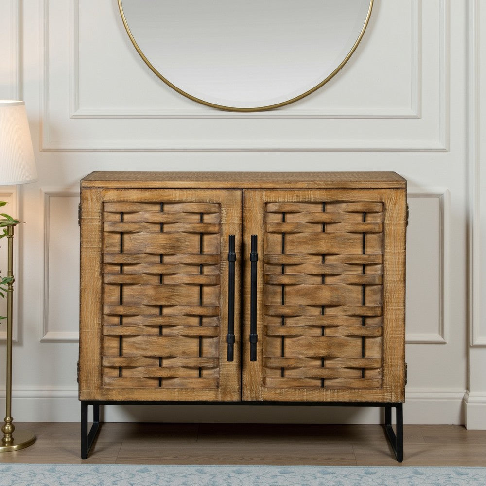 Osin Accent Buffet Cabinet | Woven Door Front | 41" Natural Brown