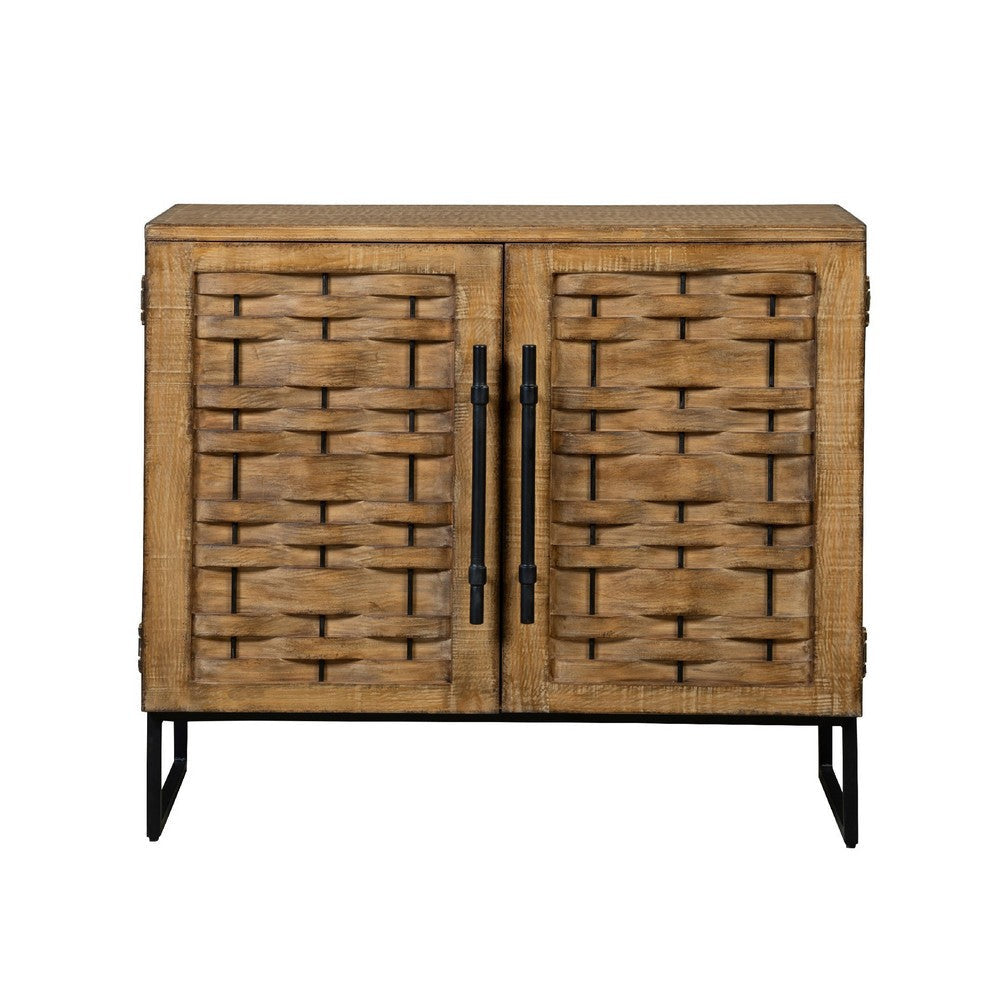 Osin Accent Buffet Cabinet | Woven Door Front | 41" Natural Brown
