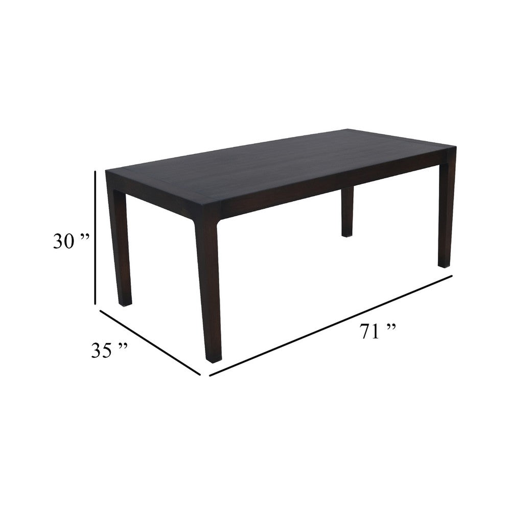 Geni Dining Table | 71" Rectangular Top | Parsons Style Java Gray
