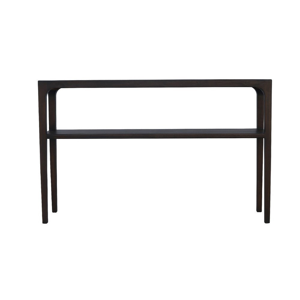 Geni Sofa Console Table | 48’’ Top w Shelf | Parsons Style Java Gray BM338177