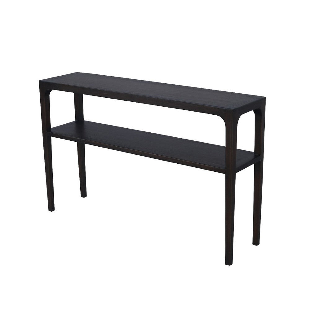 Geni Sofa Console Table | 48’’ Top w Shelf | Parsons Style Java Gray BM338177