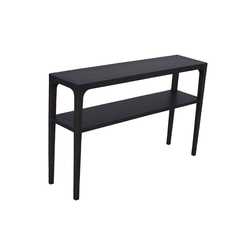 Geni Sofa Console Table | 48’’ Top w Shelf | Parsons Style Java Gray BM338177