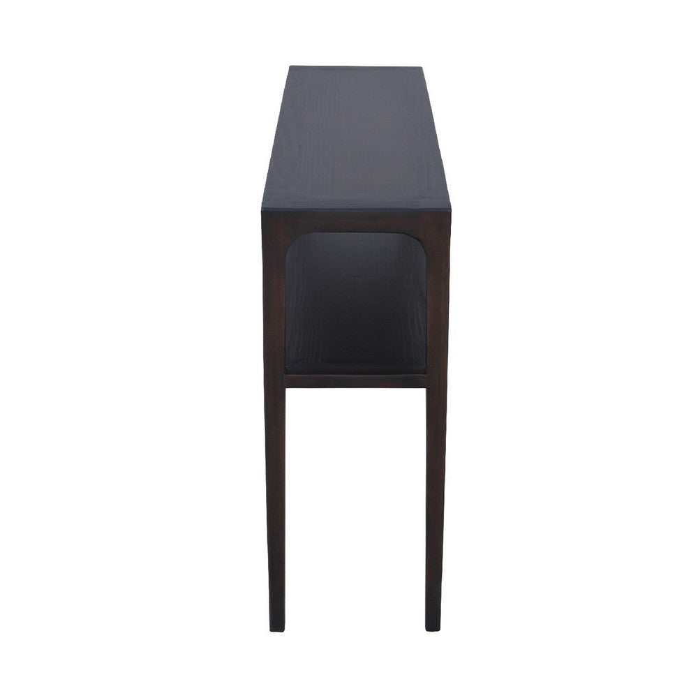 Geni Sofa Console Table | 48’’ Top w Shelf | Parsons Style Java Gray BM338177