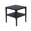 Geni Corner Table | 22" Square Top w Shelf | Parsons Style Java Gray