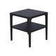 Geni Corner Table | 22" Square Top w Shelf | Parsons Style Java Gray