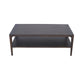 Geni Coffee Table | 48’’ Rectangular Top w Shelf | Parsons Style Gray BM338179