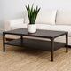 Geni Coffee Table | 48" Rectangular Top w Shelf | Parsons Style Gray