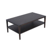 Geni Coffee Table | 48" Rectangular Top w Shelf | Parsons Style Gray