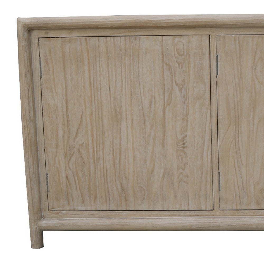 Zery Sideboard Cabinet w 3 Doors in Brushed White Pine Wood | 83’’ BM338183