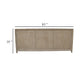Zery Sideboard Cabinet w 3 Doors in Brushed White Pine Wood | 83’’ BM338183