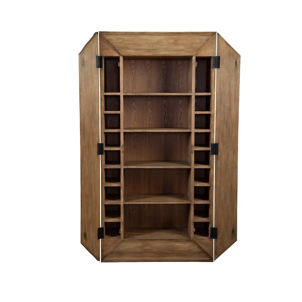 Selo Tall Curio Cabinet | 6 Shelves | 79’’ Farmhouse Antique Brown BM338187