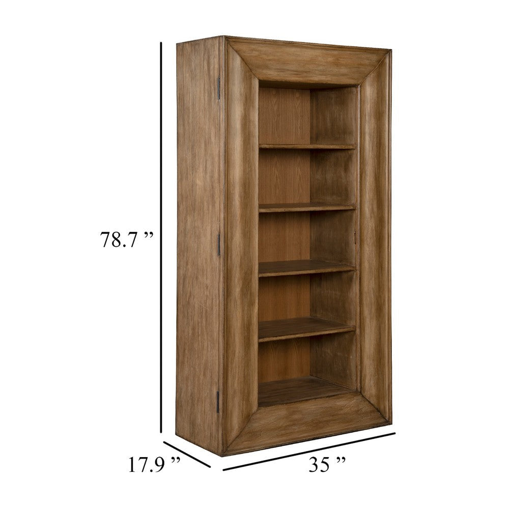 Selo Tall Curio Cabinet | 6 Shelves | 79’’ Farmhouse Antique Brown BM338187