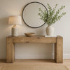 Mao Sofa Console Table | 60’’ Narrow Top and Panel Legs | Rustic Brown BM338192