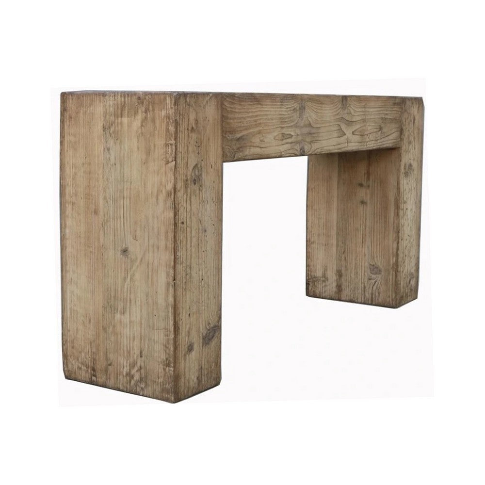 Mao Sofa Console Table | 60’’ Narrow Top and Panel Legs | Rustic Brown BM338192