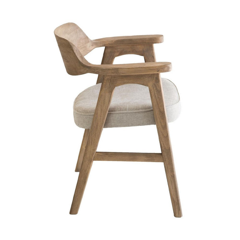 Zsy Dining Armchair | Anew Gray | Natural Brown Birch Wood | Curved Back BM338200
