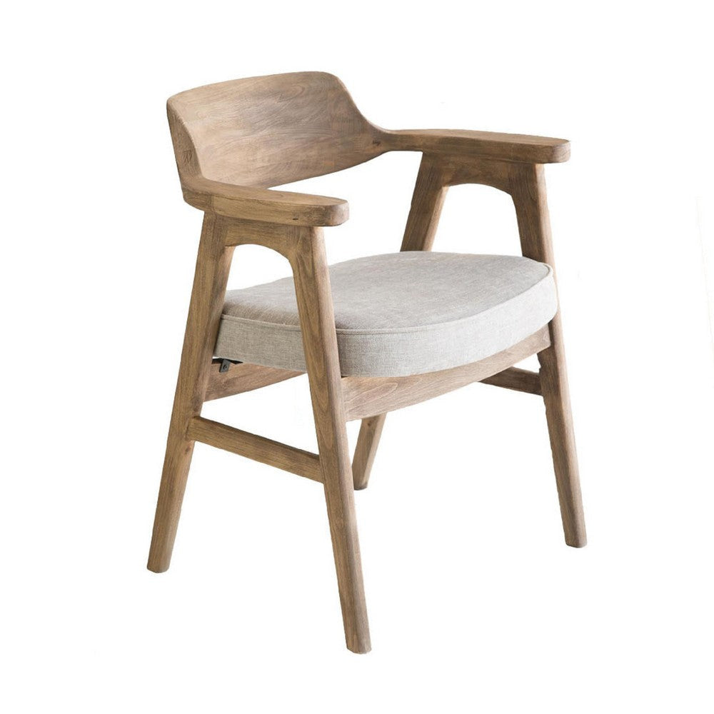 Zsy Dining Armchair | Anew Gray | Natural Brown Birch Wood | Curved Back