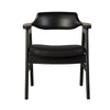 Zsy Dining Armchair w Curved Back | Black Birch Wood and Faux Leather BM338201
