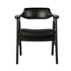 Zsy Dining Armchair w Curved Back | Black Birch Wood and Faux Leather BM338201