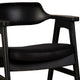 Zsy Dining Armchair w Curved Back | Black Birch Wood and Faux Leather BM338201