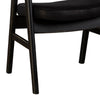 Zsy Dining Armchair w Curved Back | Black Birch Wood and Faux Leather BM338201
