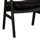 Zsy Dining Armchair w Curved Back | Black Birch Wood and Faux Leather BM338201