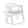 Zsy Dining Armchair w Curved Back | Black Birch Wood and Faux Leather BM338201