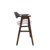 Zsy Barstool Chair w Curved Back | Java Brown Birch Wood | Sand White BM338202