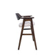 Zsy Barstool Chair w Curved Back | Java Brown Birch Wood | Sand White BM338202