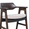 Zsy Barstool Chair w Curved Back | Java Brown Birch Wood | Sand White BM338202
