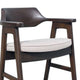 Zsy Barstool Chair w Curved Back | Java Brown Birch Wood | Sand White BM338202