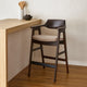 Zsy Barstool Chair w Curved Back | Java Brown Birch Wood | Sand White