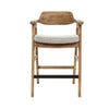 Zsy Barstool Chair w Curved Back | Natural Brown Birch Wood | Anew Gray BM338203