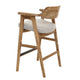Zsy Barstool Chair w Curved Back | Natural Brown Birch Wood | Anew Gray BM338203