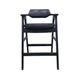 Zsy Barstool Chair | Curved Back | Black Birch Wood and Faux Leather BM338204